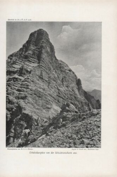 1908 - alter Druck - Urbeleskarspitze von der Schwärzerscharte aus